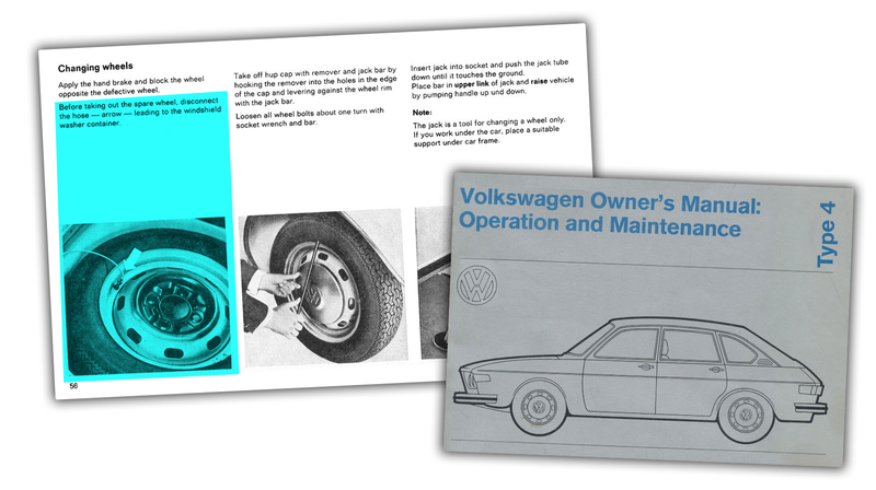 Illustration for article titled The Spare Tire Windshield Washer System in Old Volkswagens Is Both Ridiculous and Clever